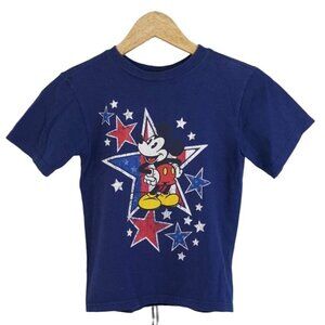 2/$15 Disney Store Kids Mickey Mouse T-Shirt Blue Small Organic Cotton Stars